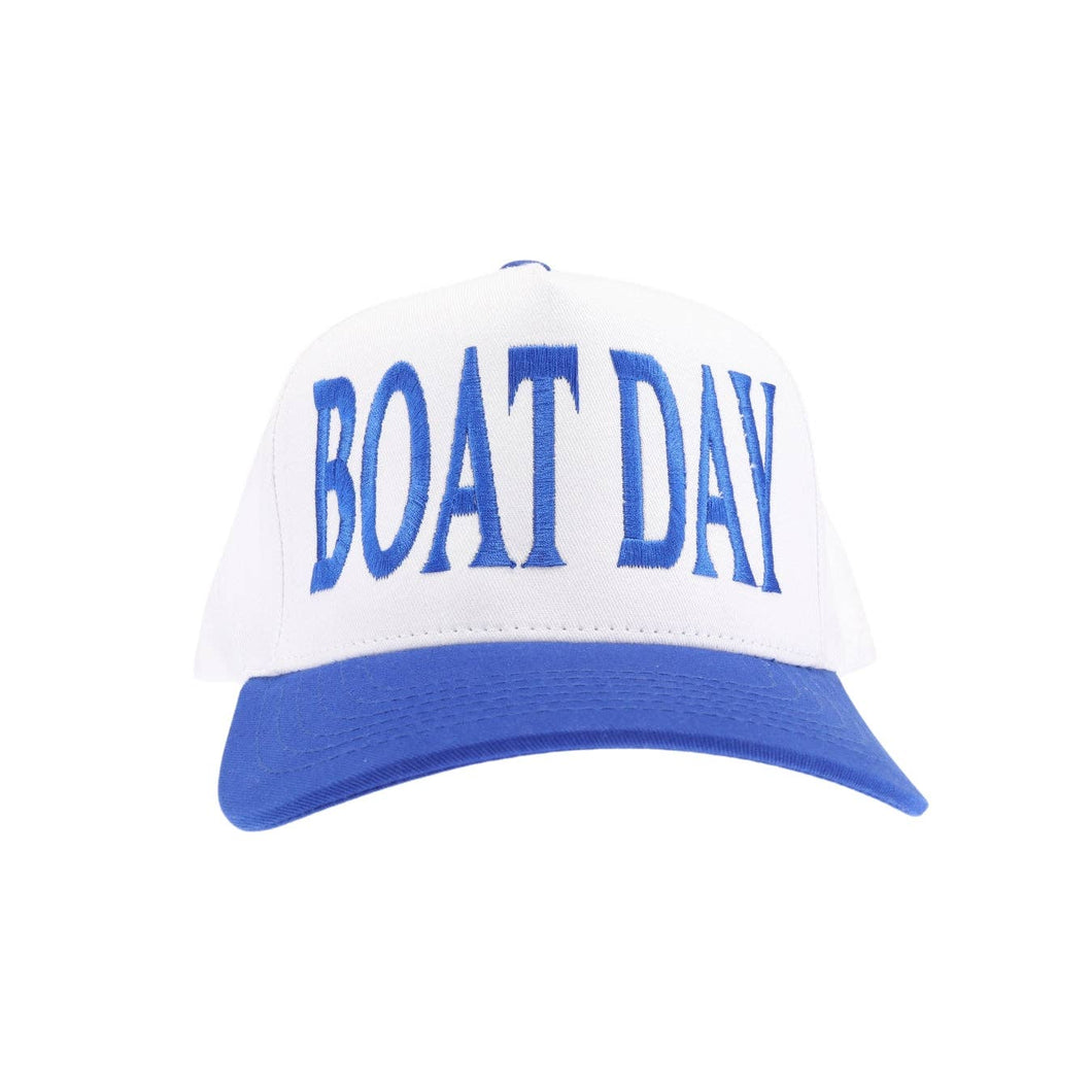 BOAT DAY C.C Embroidered Trucker Hat TCM0005: Royal