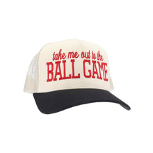 Load image into Gallery viewer, Ball Game C.C Embroidered Trucker Hat TCM0006: Black/Cream
