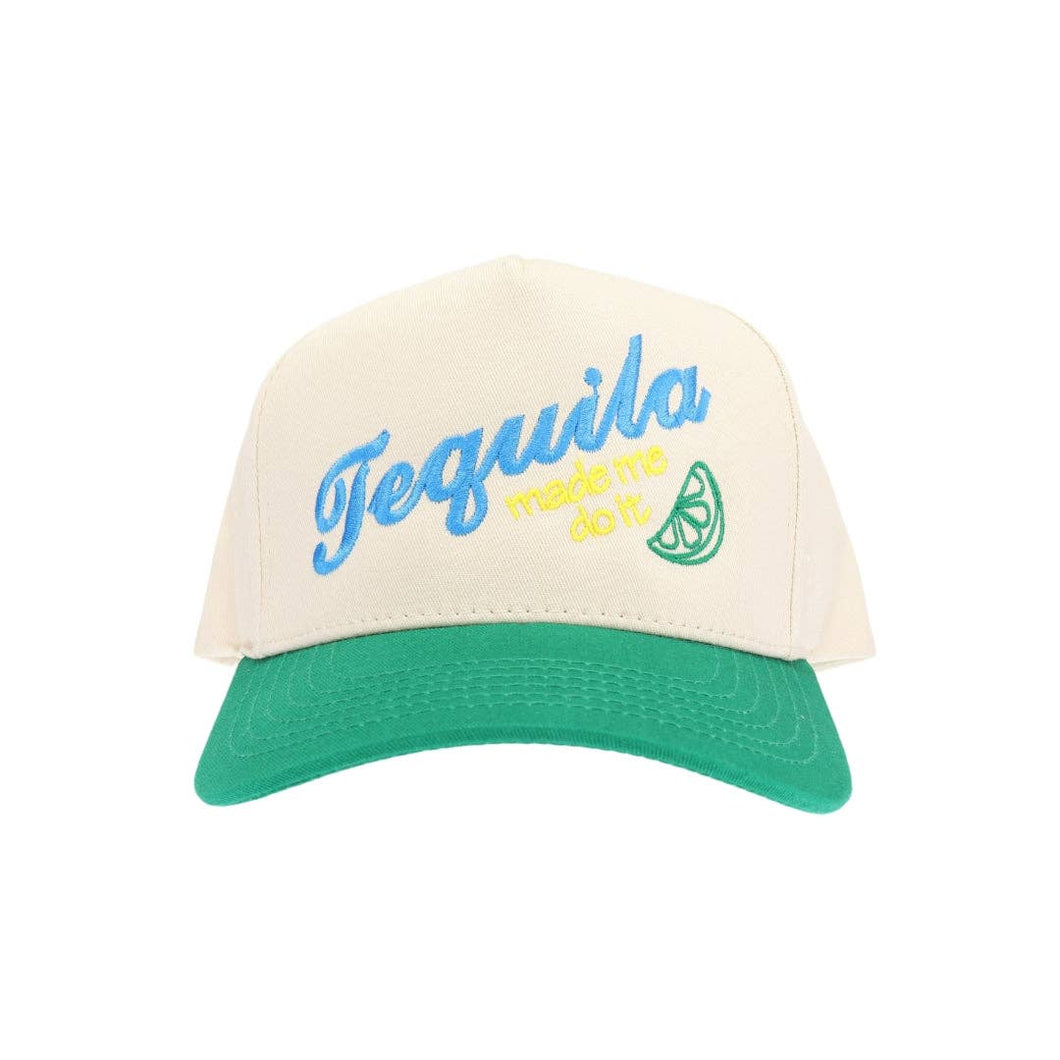 Tequila Made Me C.C Embroidered Trucker Hat TCM0002: Green