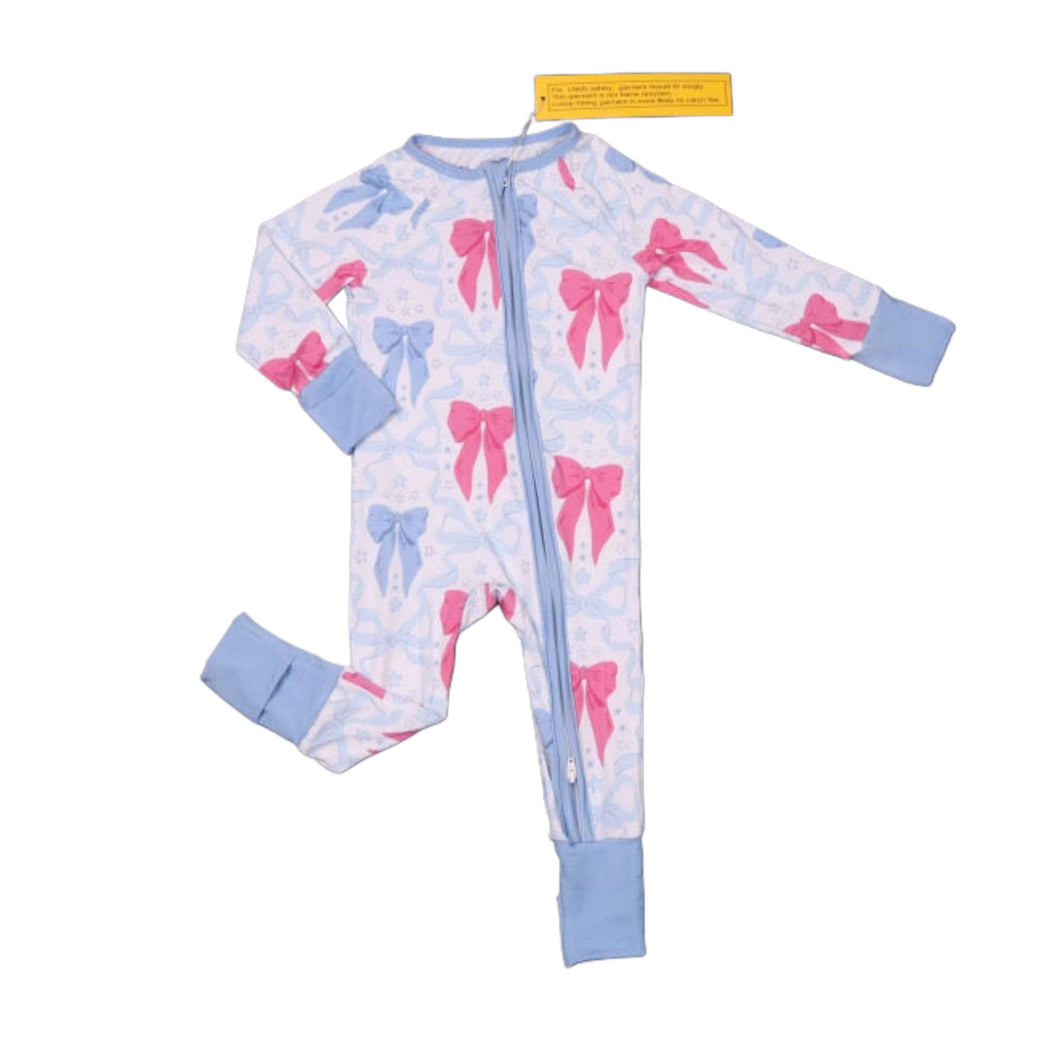 Blue & Pink Bow Zippy